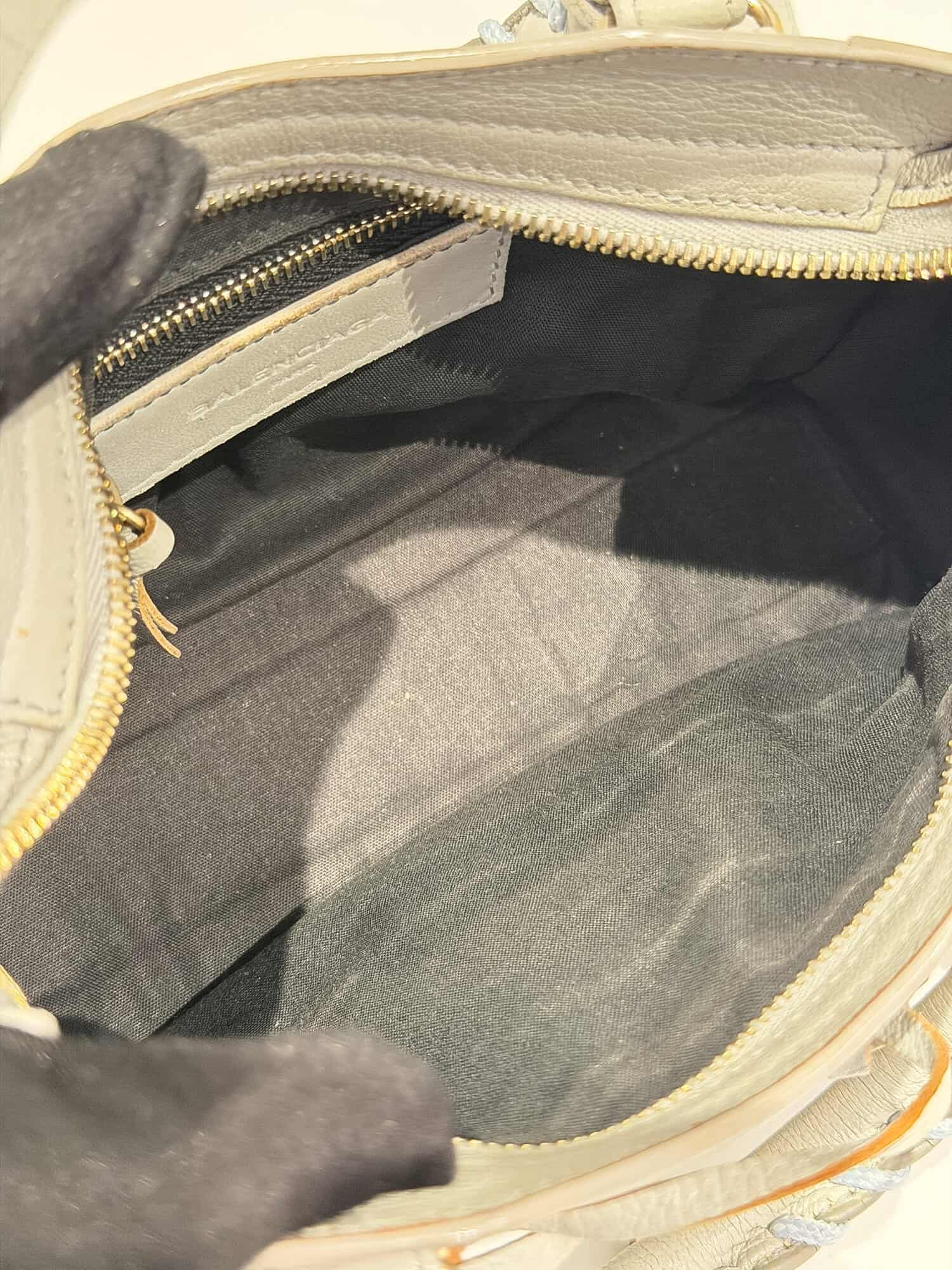 Balenciaga Grey Mini City Leather Handbag - Image 11