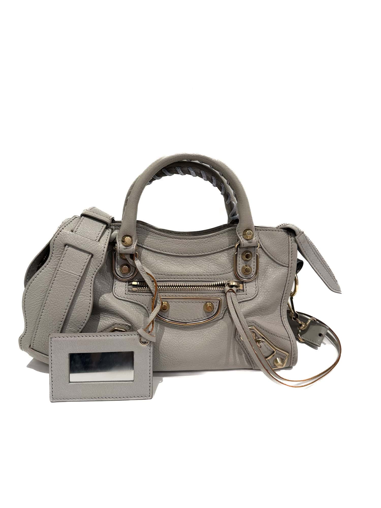 Balenciaga Grey Mini City Leather Handbag - Image 14
