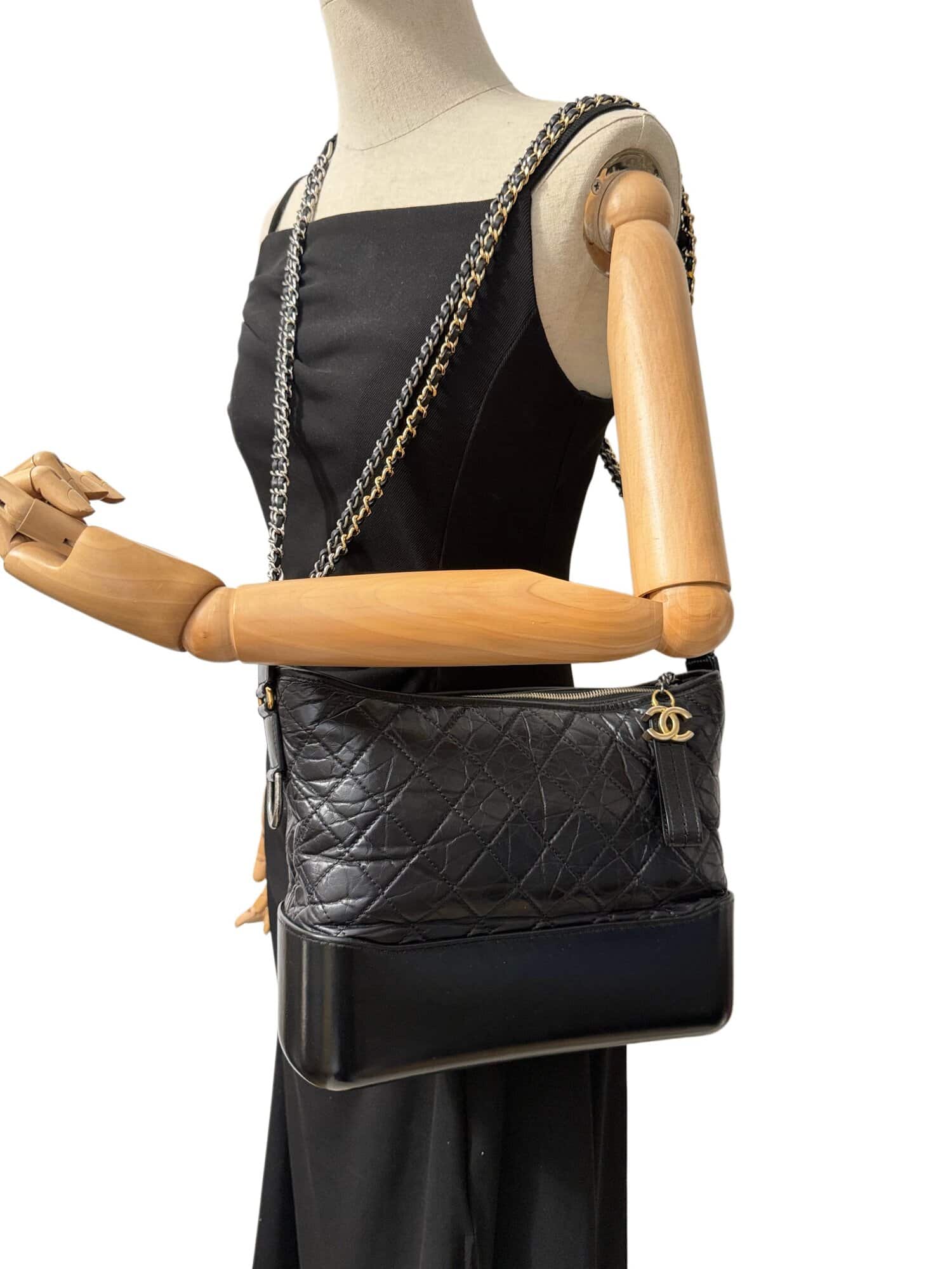 Chanel Black Gabrielle Leather Handbag Medium Size - Image 15