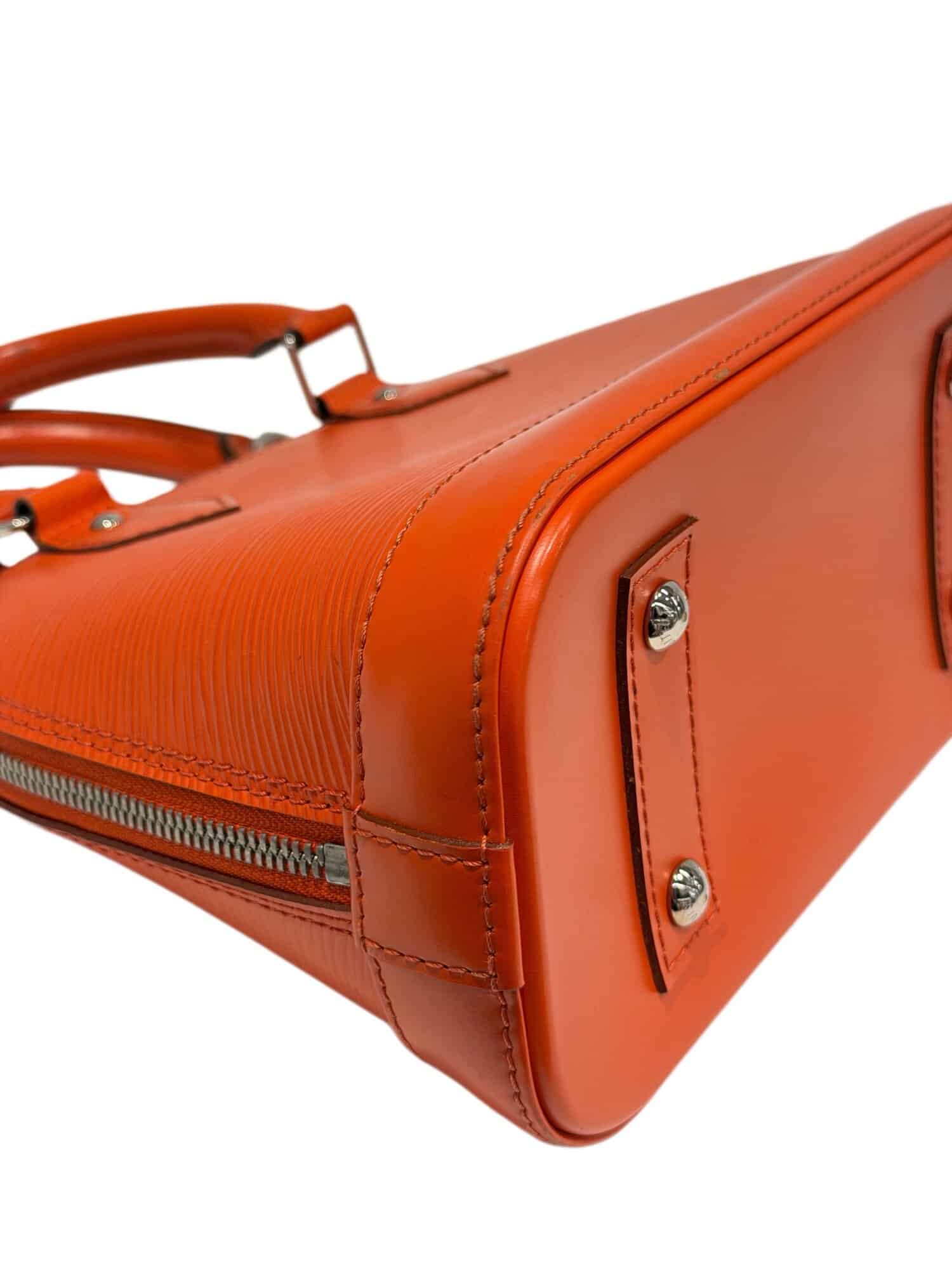 Louis Vuitton Orange Alma BB Epi Leather Handbag - Image 10