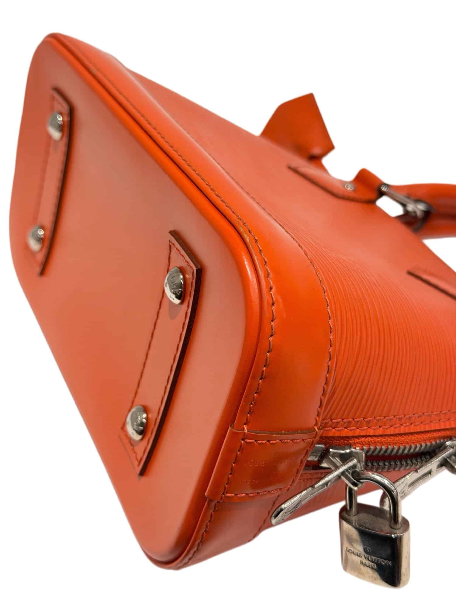 Louis Vuitton Orange Alma BB Epi Leather Handbag - Image 11