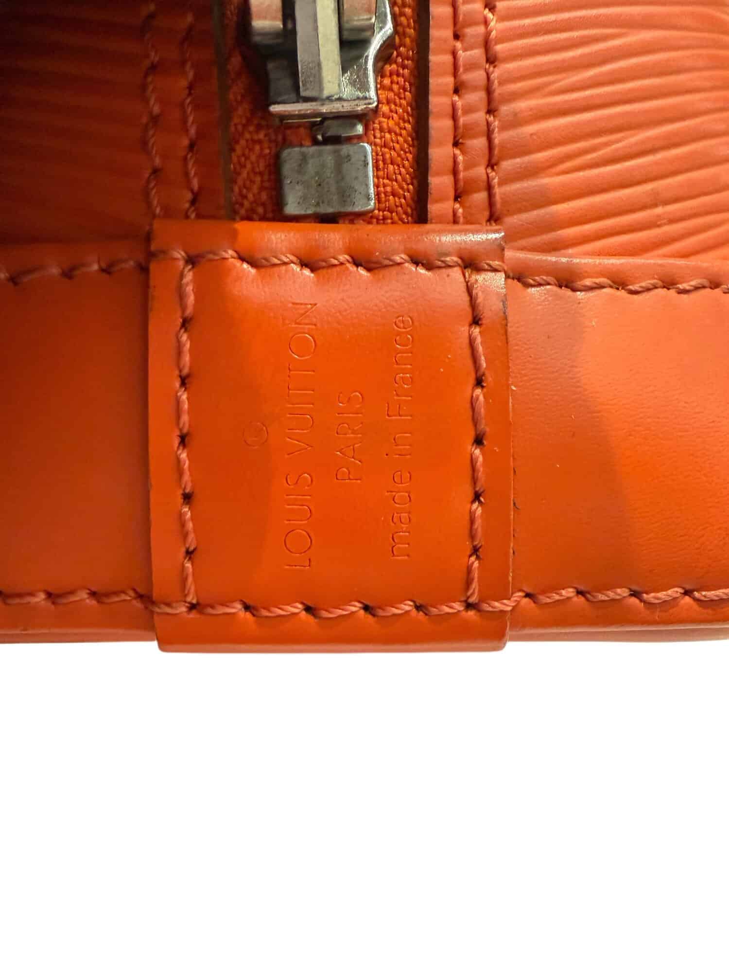 Louis Vuitton Orange Alma BB Epi Leather Handbag - Image 13