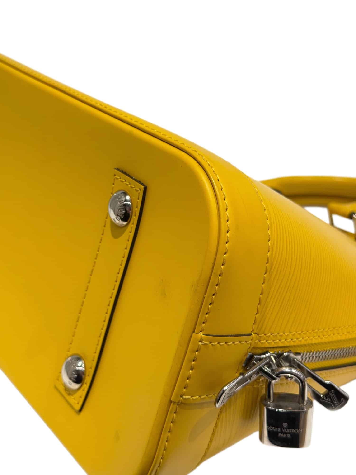 Louis Vuitton Yellow Alma PM Epi Leather Handbag - Image 13