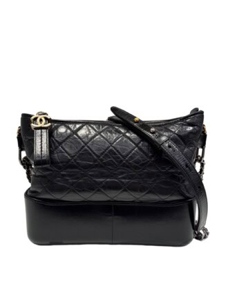 Chanel Black Gabrielle Leather Handbag Medium Size