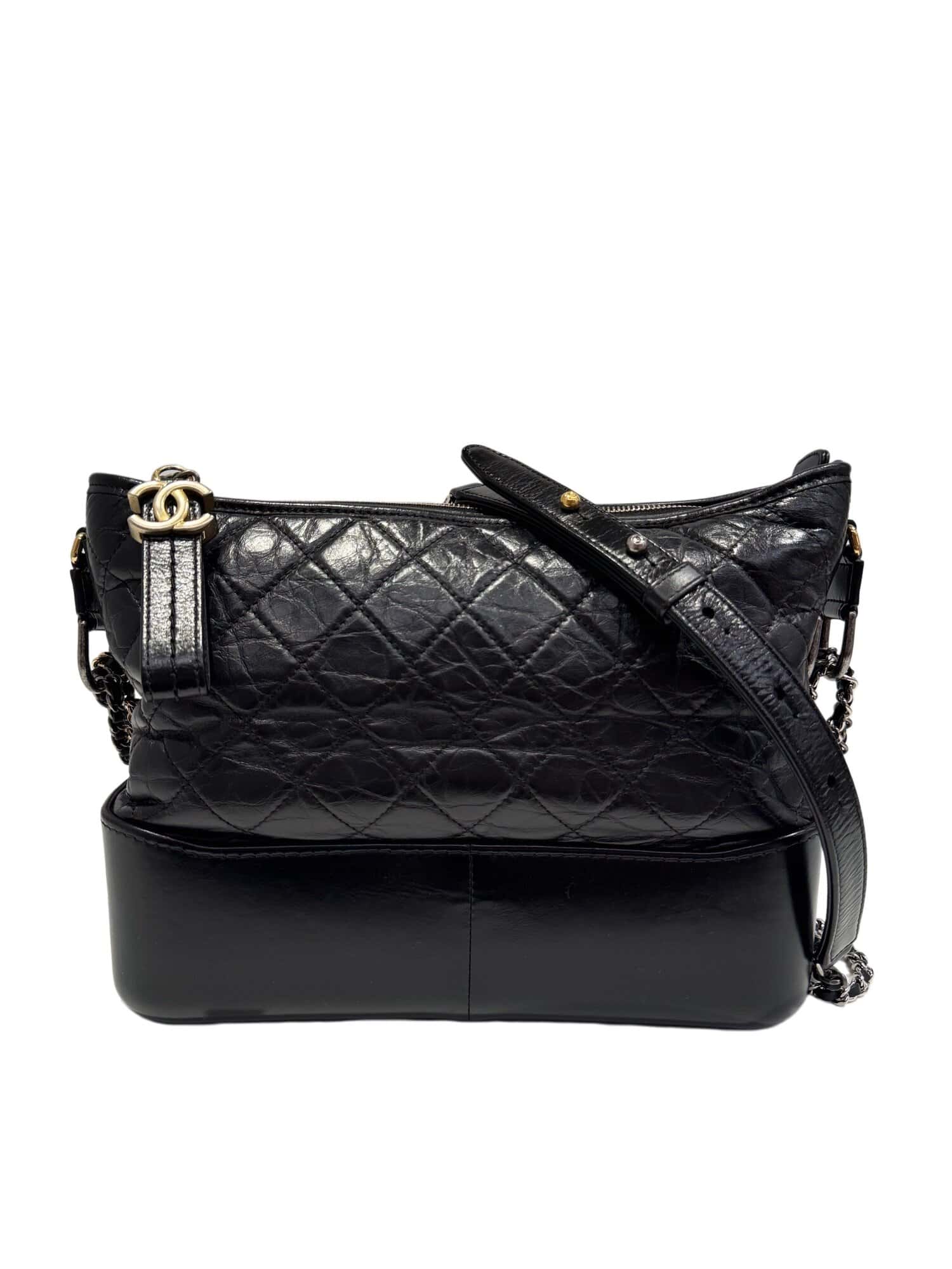 Chanel Black Gabrielle Leather Handbag Medium Size