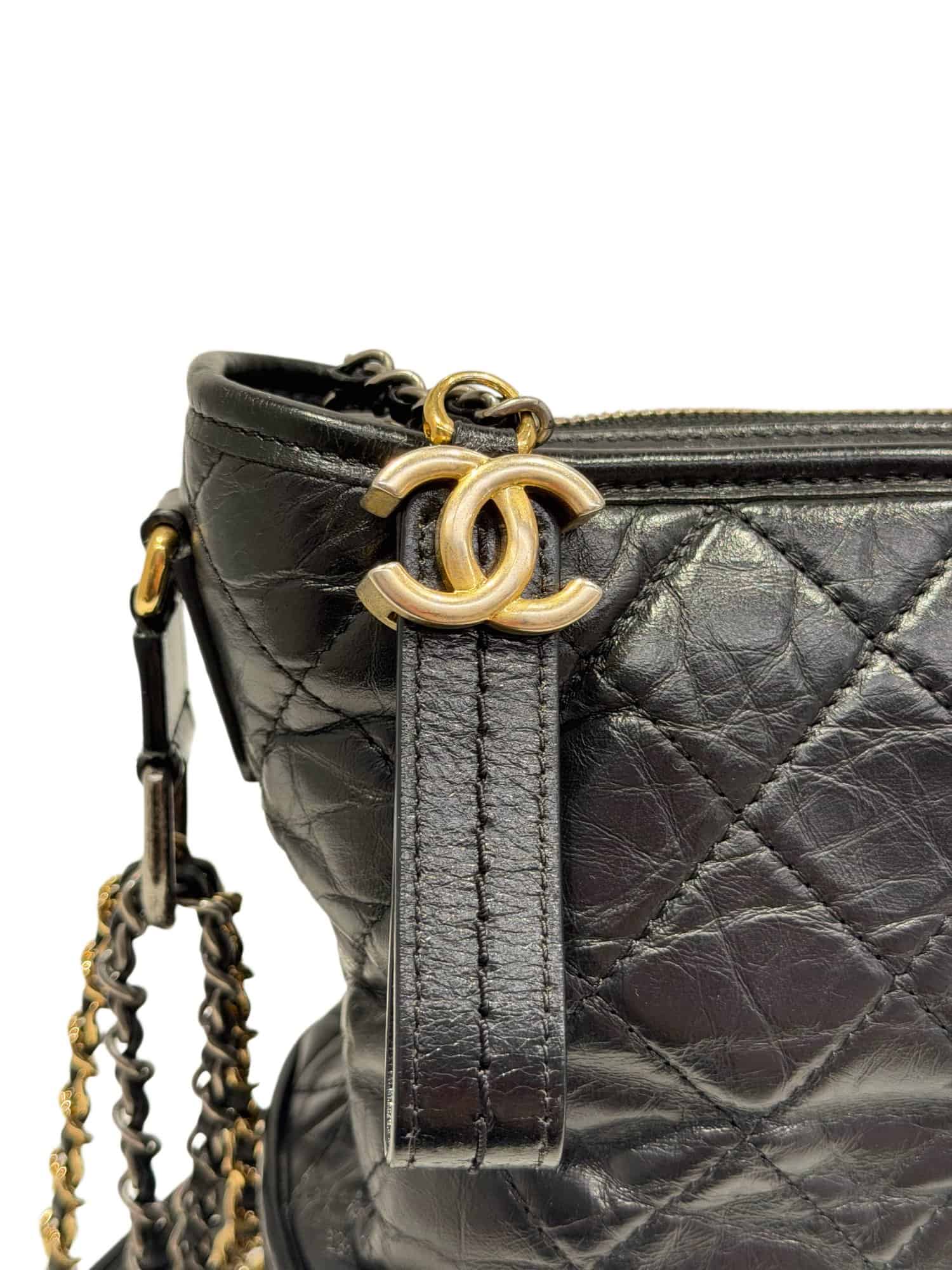 Chanel Black Gabrielle Leather Handbag Medium Size - Image 5
