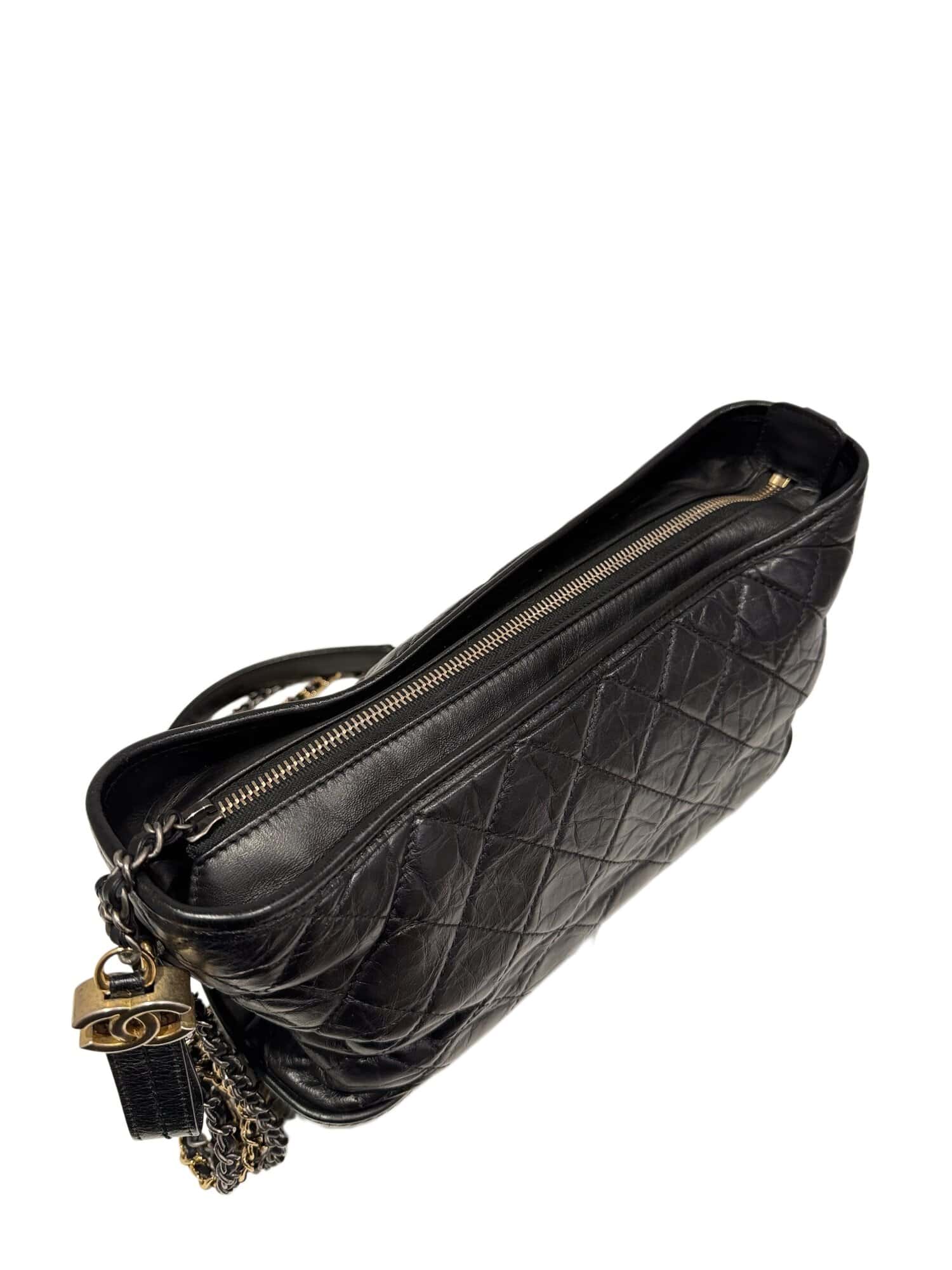 Chanel Black Gabrielle Leather Handbag Medium Size - Image 6