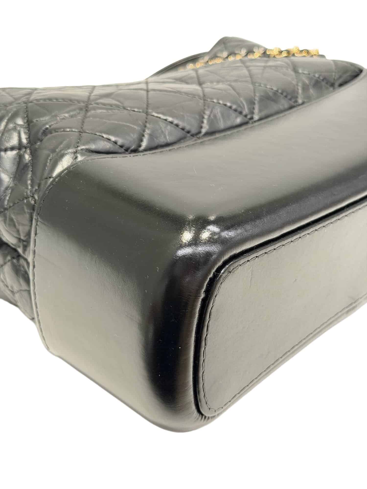 Chanel Black Gabrielle Leather Handbag Medium Size - Image 10