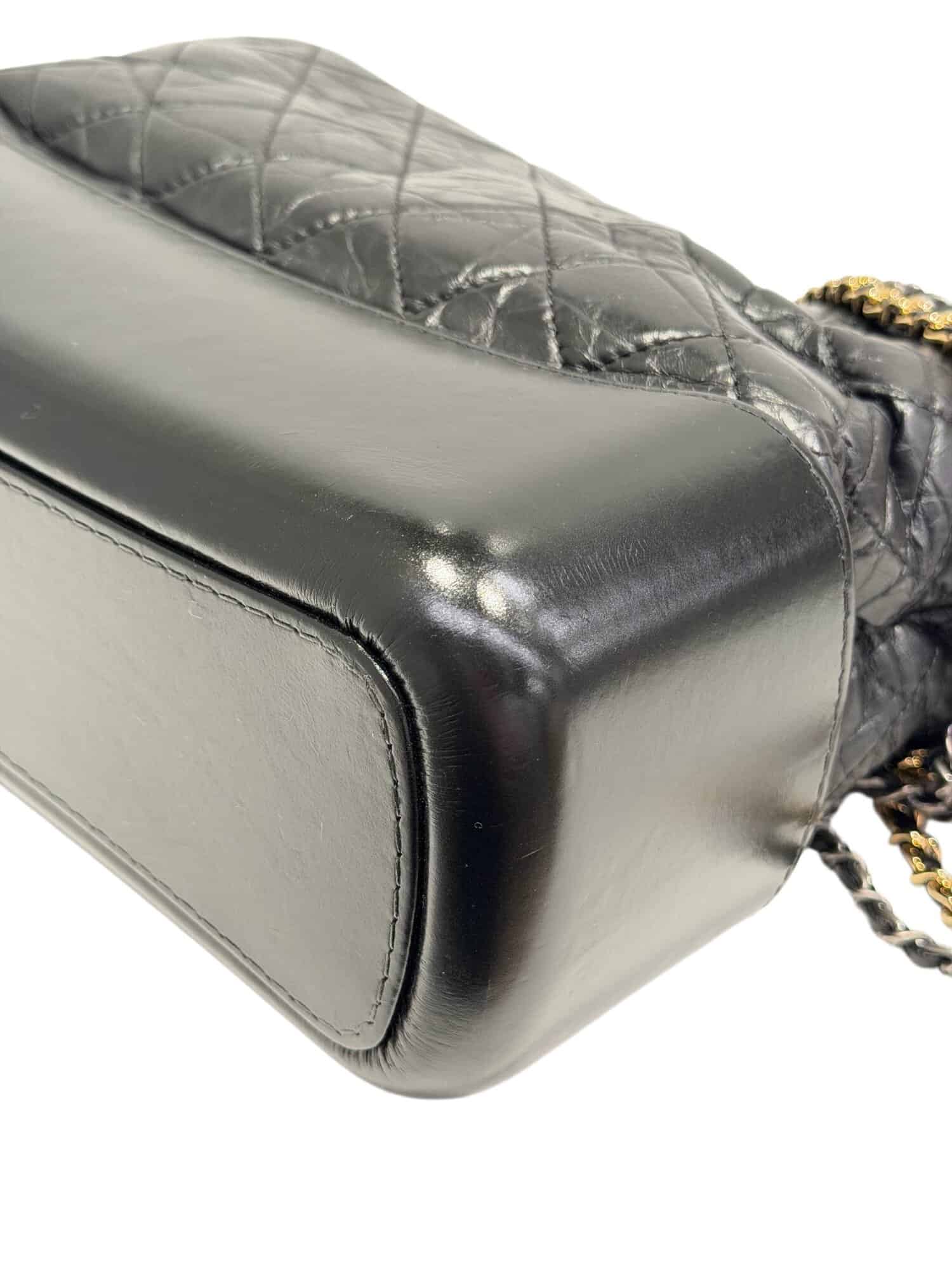 Chanel Black Gabrielle Leather Handbag Medium Size - Image 11