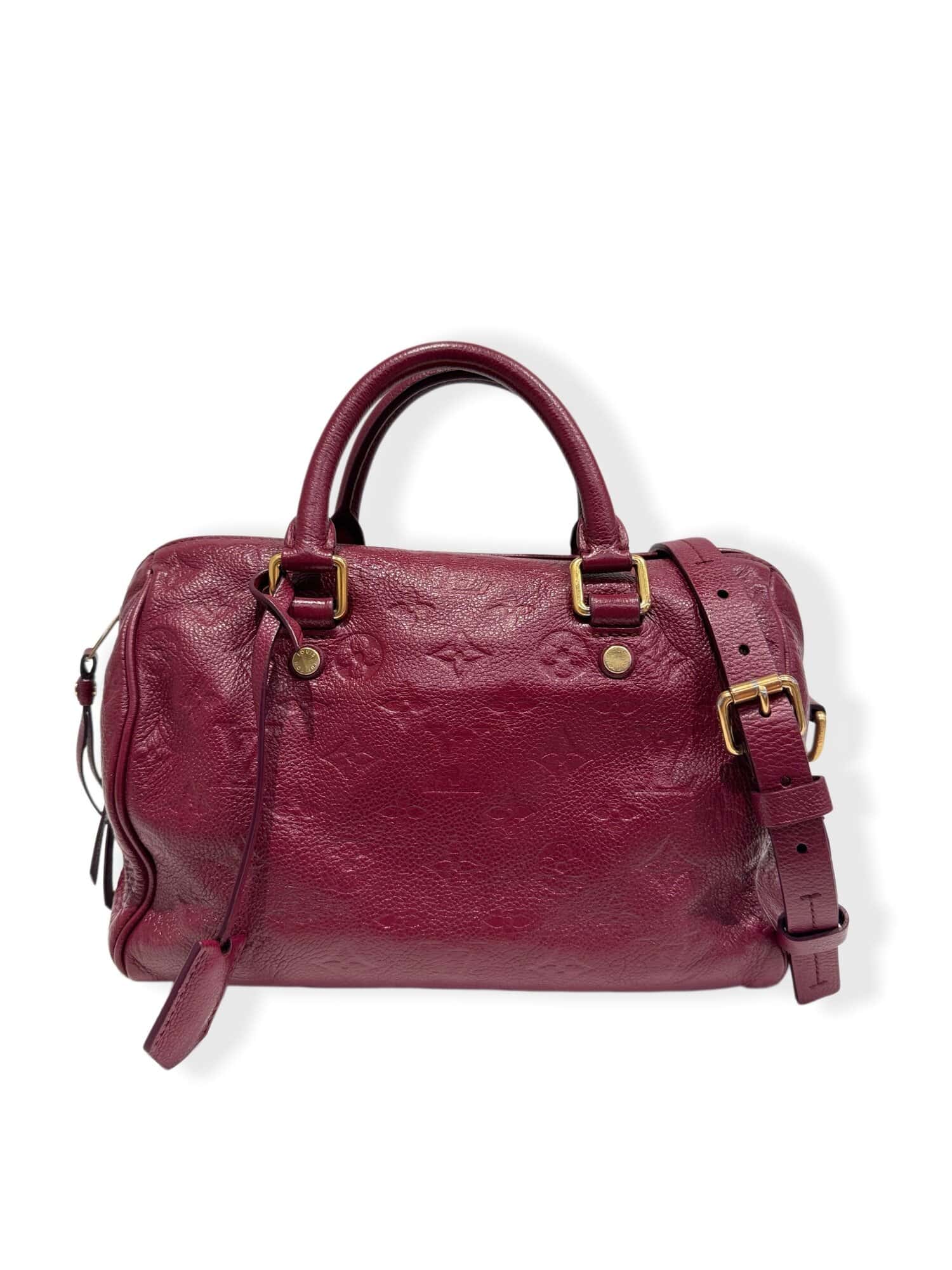 Louis Vuitton Burgundy Soft Speedy 25 Leather Handbag