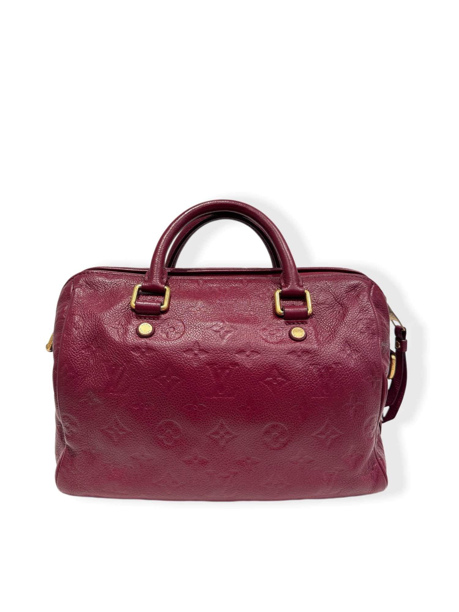 Louis Vuitton Burgundy Soft Speedy 25 Leather Handbag - Image 3