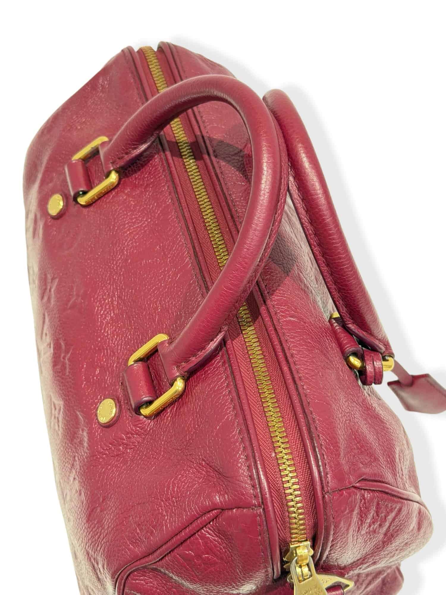 Louis Vuitton Burgundy Soft Speedy 25 Leather Handbag - Image 5