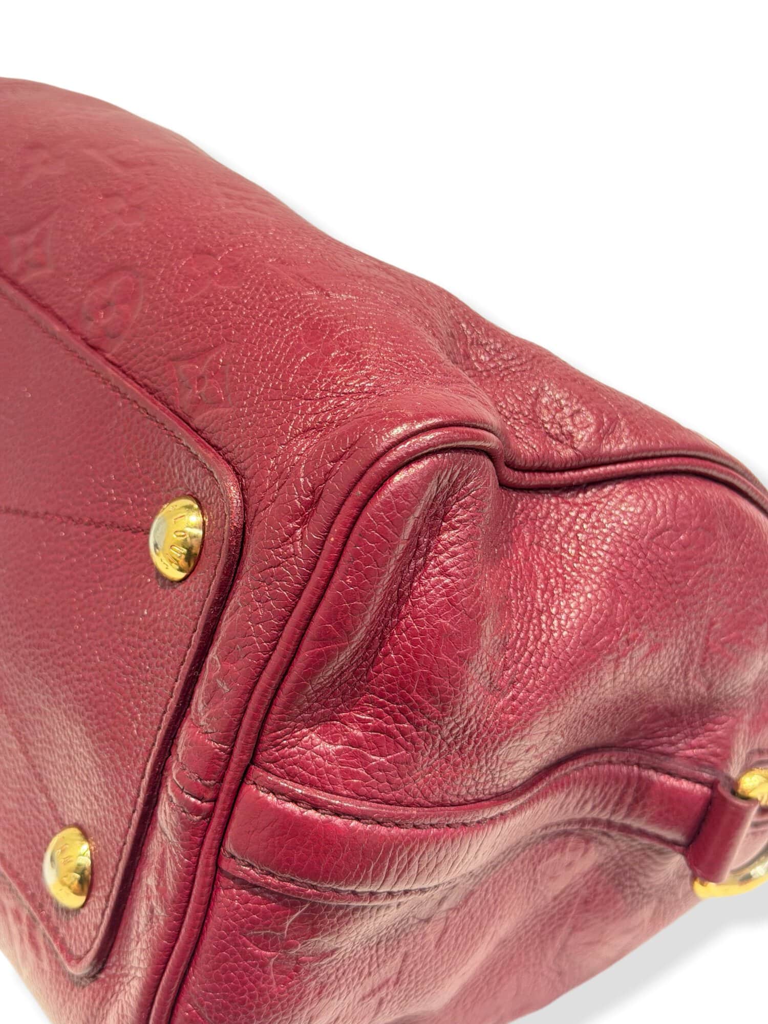 Louis Vuitton Burgundy Soft Speedy 25 Leather Handbag - Image 8
