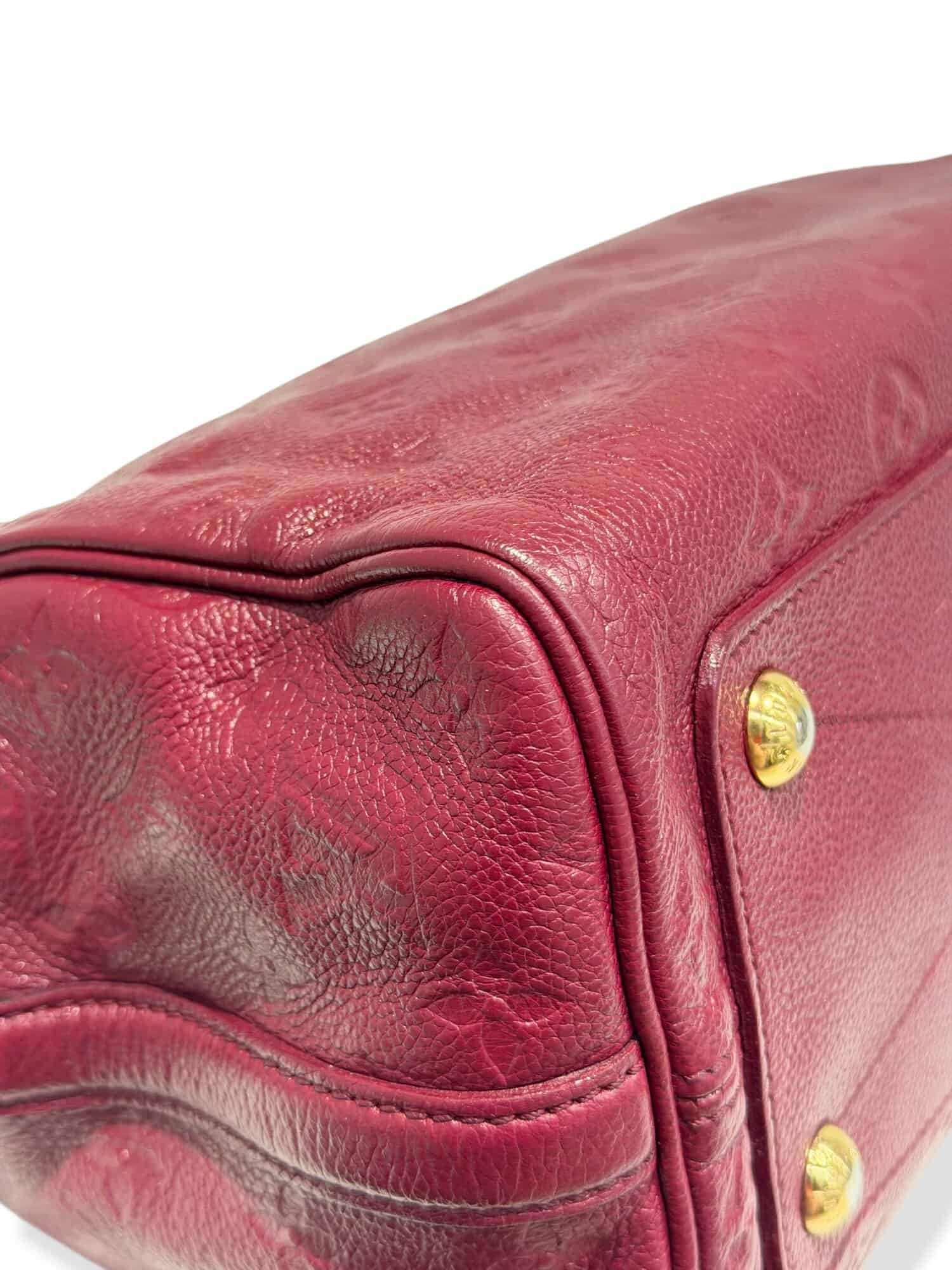 Louis Vuitton Burgundy Soft Speedy 25 Leather Handbag - Image 9