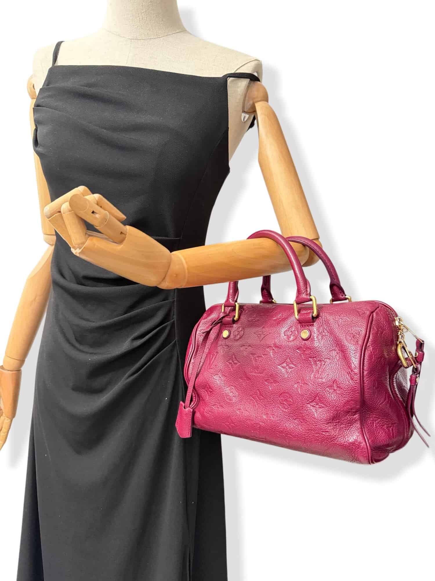 Louis Vuitton Burgundy Soft Speedy 25 Leather Handbag - Image 15