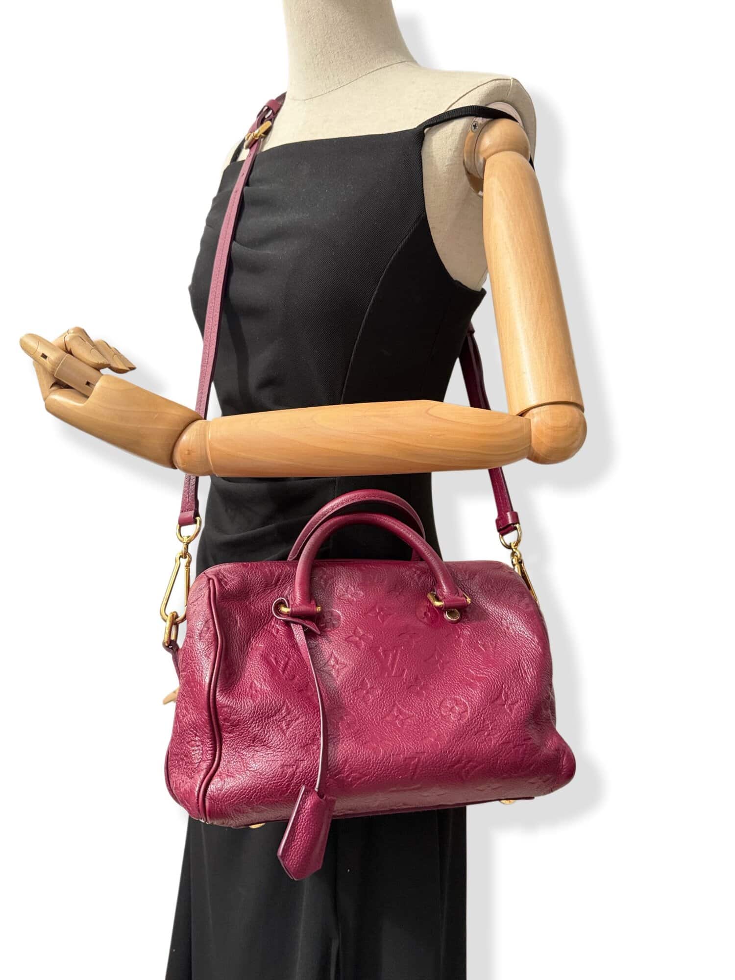 Louis Vuitton Burgundy Soft Speedy 25 Leather Handbag - Image 16
