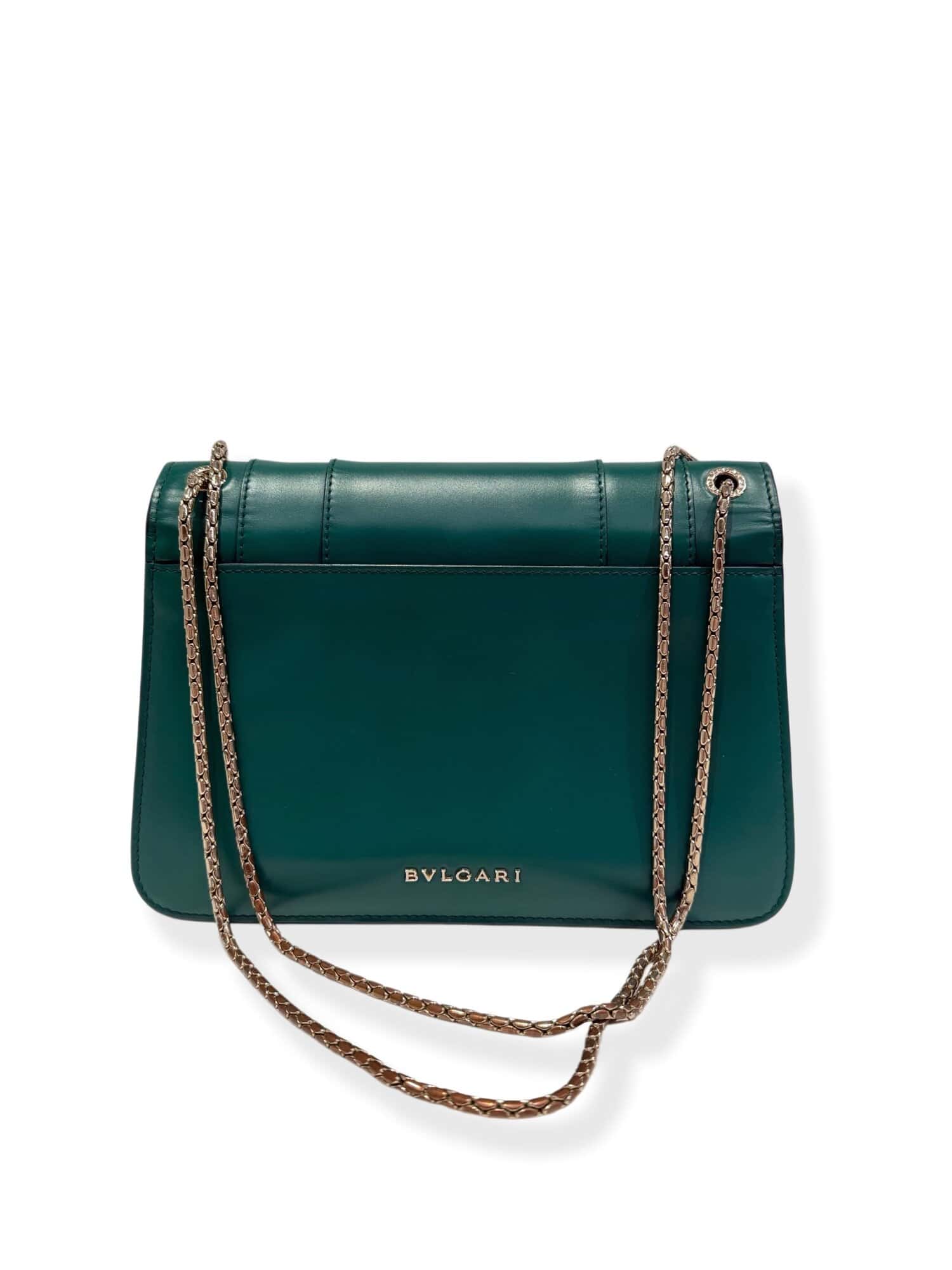 Bvlgari Green Serpenti Leather Handbag - Image 3