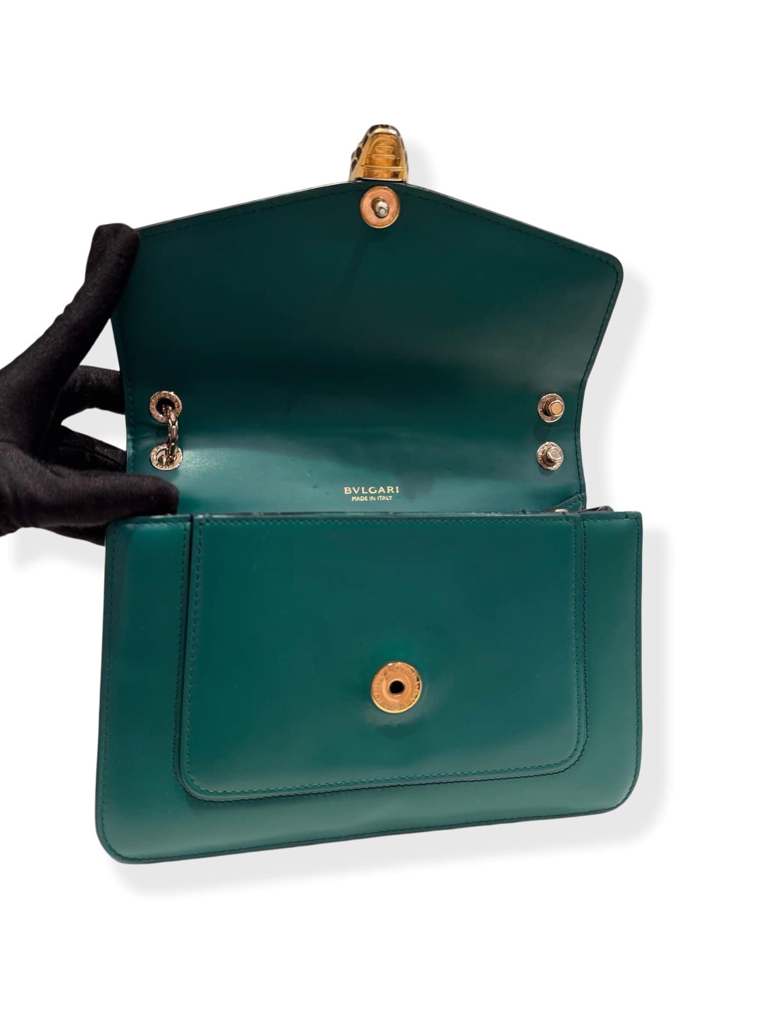 Bvlgari Green Serpenti Leather Handbag - Image 13