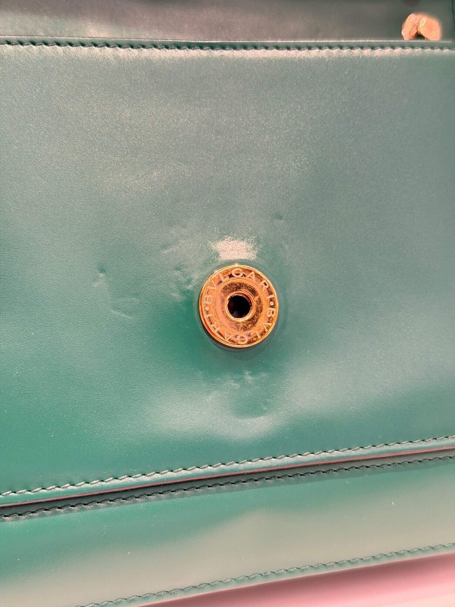 Bvlgari Green Serpenti Leather Handbag - Image 14