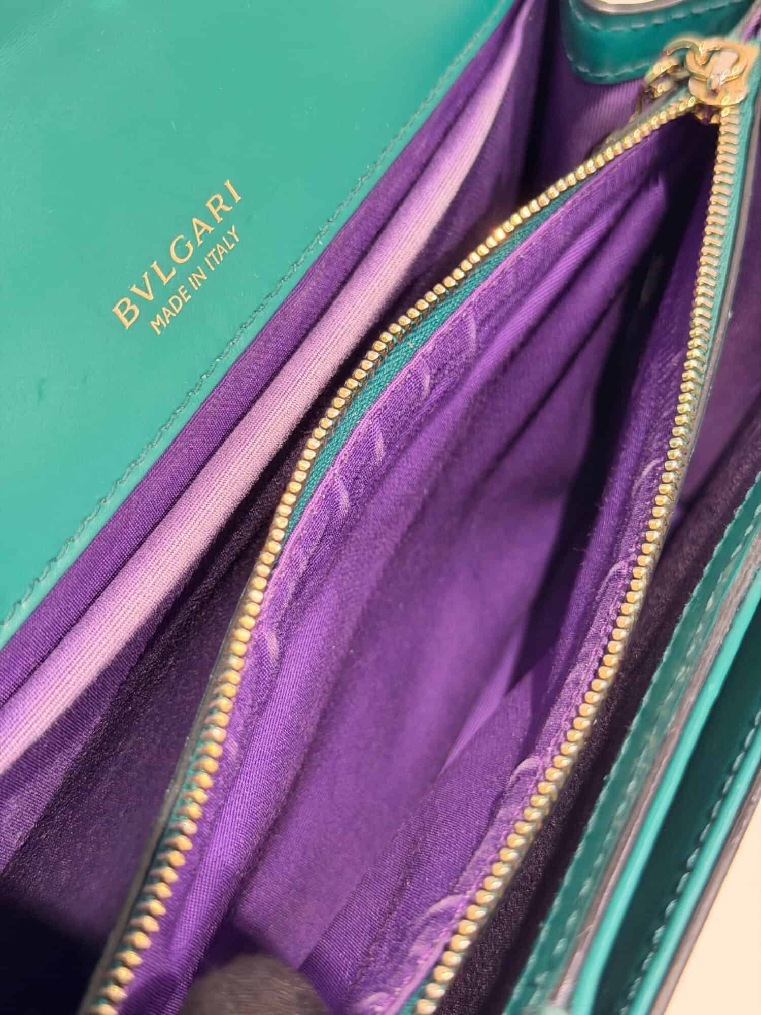 Bvlgari Green Serpenti Leather Handbag - Image 16