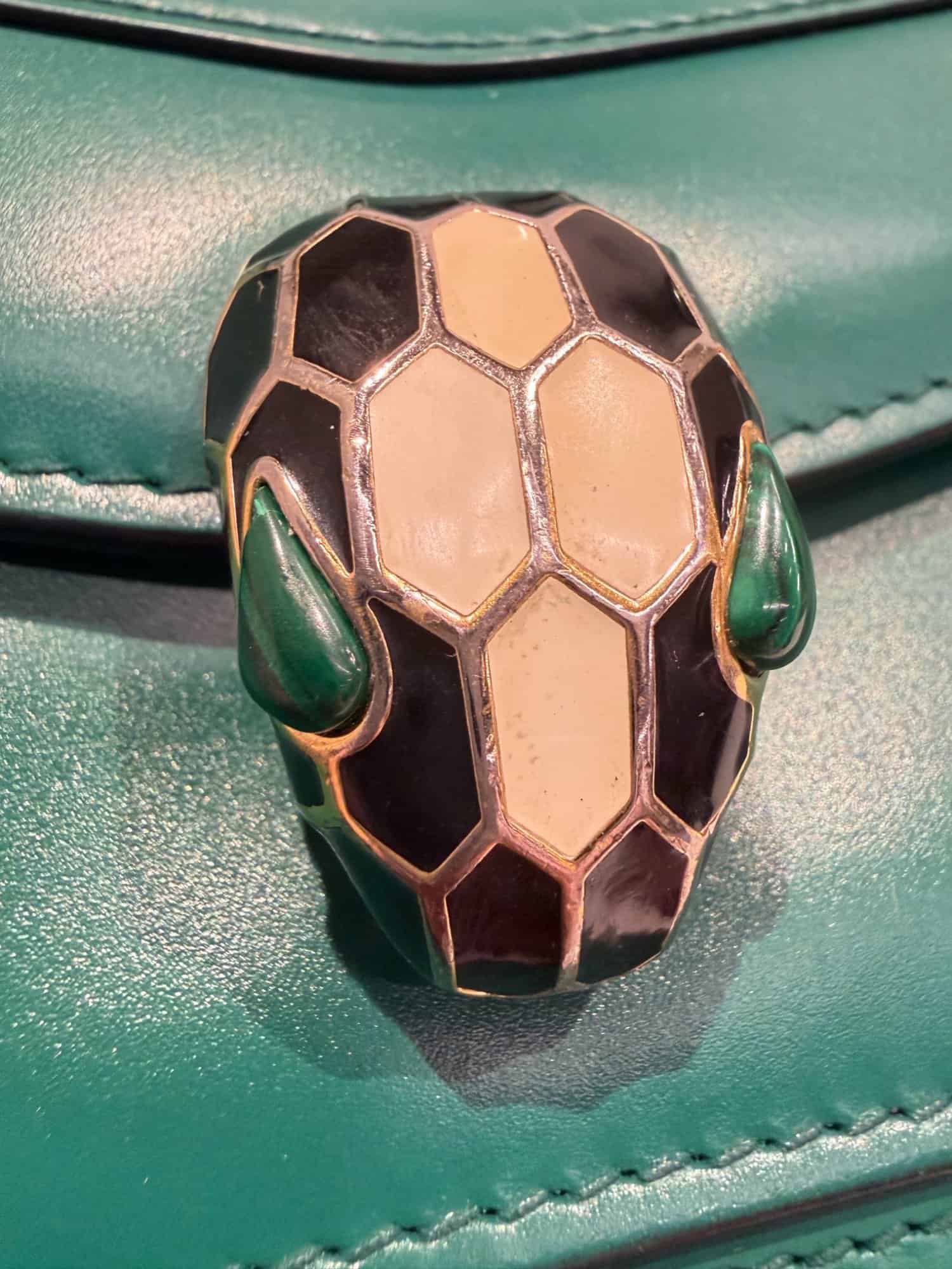 Bvlgari Green Serpenti Leather Handbag - Image 12