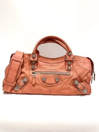 Balenciaga Coral Pink City Leather Handbag