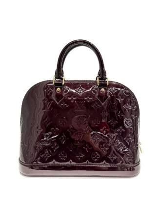 Louis Vuitton Burgundy Alma PM Patent Leather Handbag