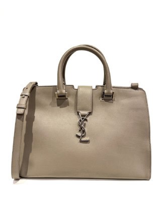 Saint Laurent Grey Monogram Cabas leather handbag