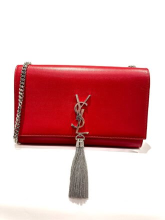 Saint Laurent Red Pompom Kate leather handbag