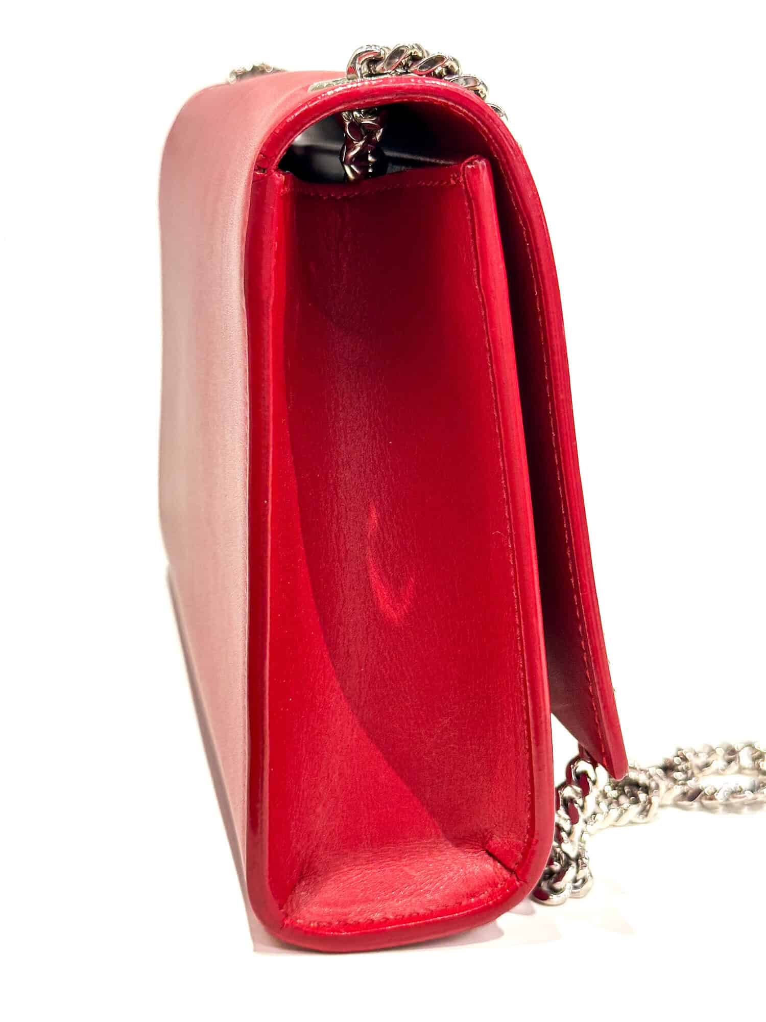 Saint Laurent Red Pompom Kate leather handbag - Image 5