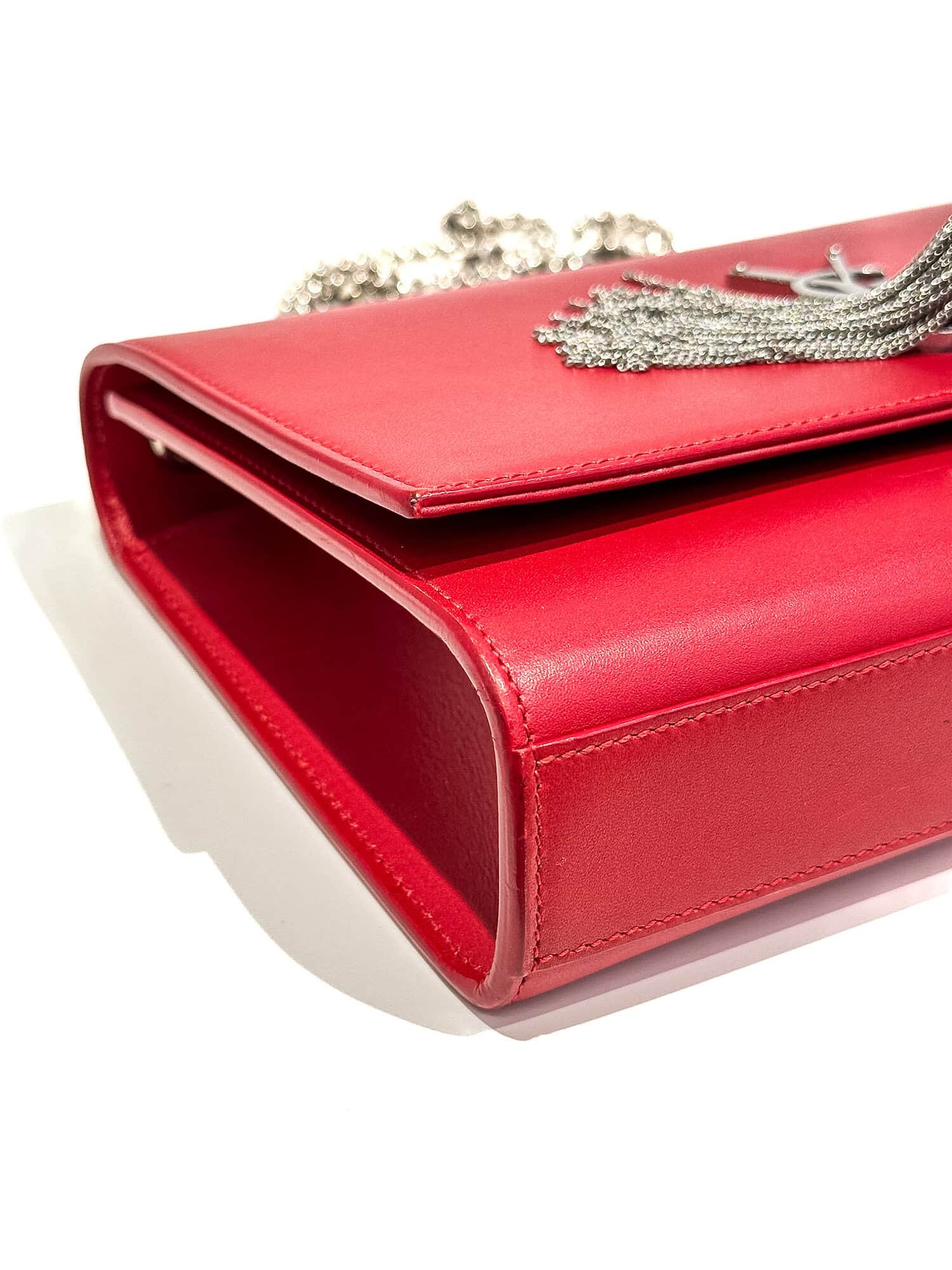 Saint Laurent Red Pompom Kate leather handbag - Image 8