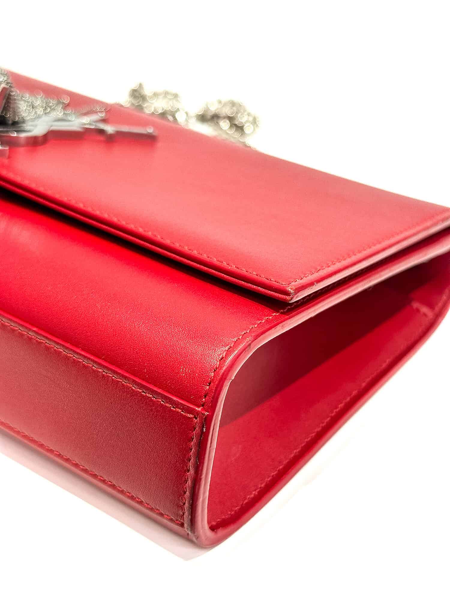 Saint Laurent Red Pompom Kate leather handbag - Image 9