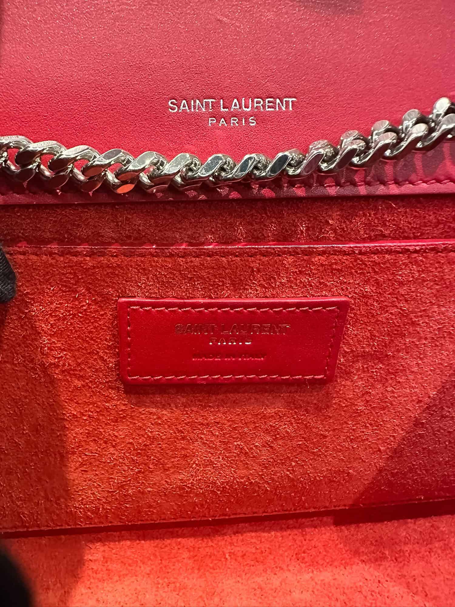 Saint Laurent Red Pompom Kate leather handbag - Image 14