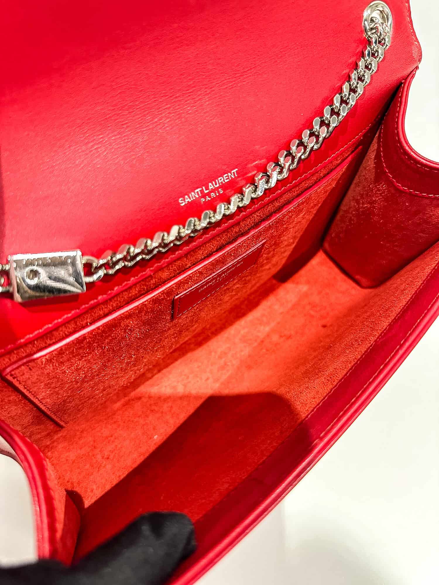 Saint Laurent Red Pompom Kate leather handbag - Image 15
