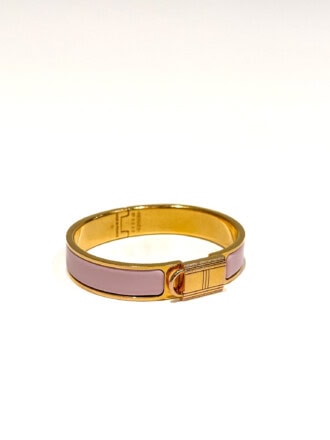 Hermès Pink Clic Cadenas Enamel Bracelet