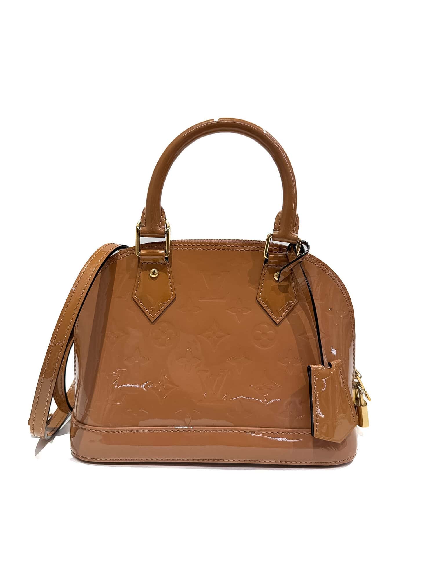 Louis Vuitton Brown Alma BB Patent Leather Handbag
