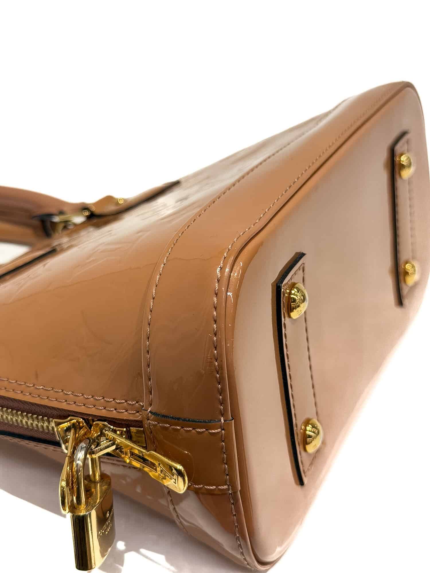 Louis Vuitton Brown Alma BB Patent Leather Handbag - Image 9