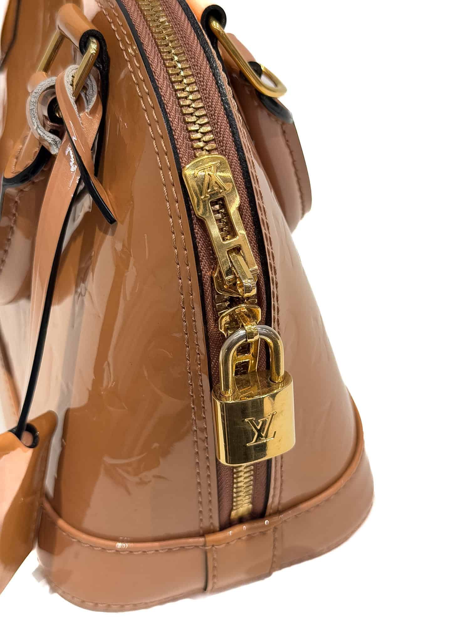 Louis Vuitton Brown Alma BB Patent Leather Handbag - Image 11