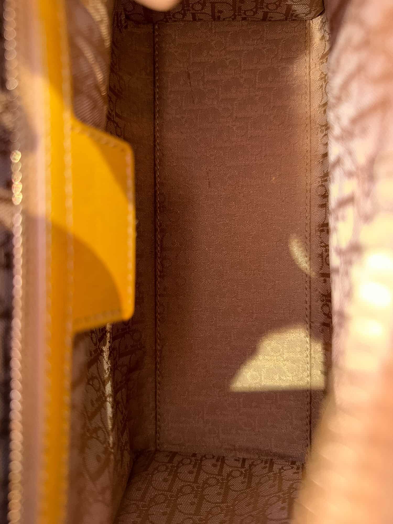 Dior Mustard Yellow Lady Dior Patent Leather Handbag - Image 17