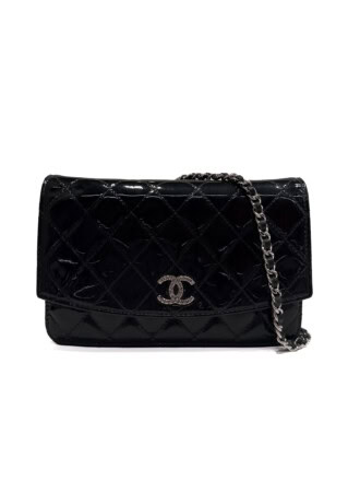 Chanel Black CC Wallet On Chain Patent leather handbag