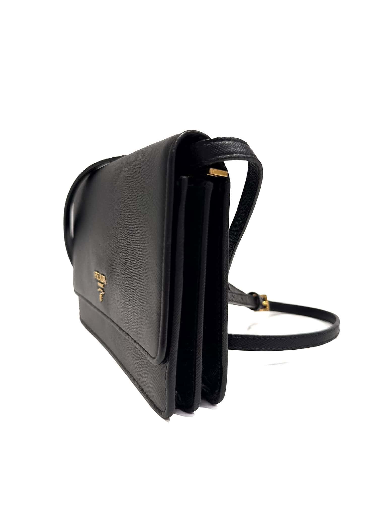 Prada Black Saffiano Leather Crossbody Bag - Image 2