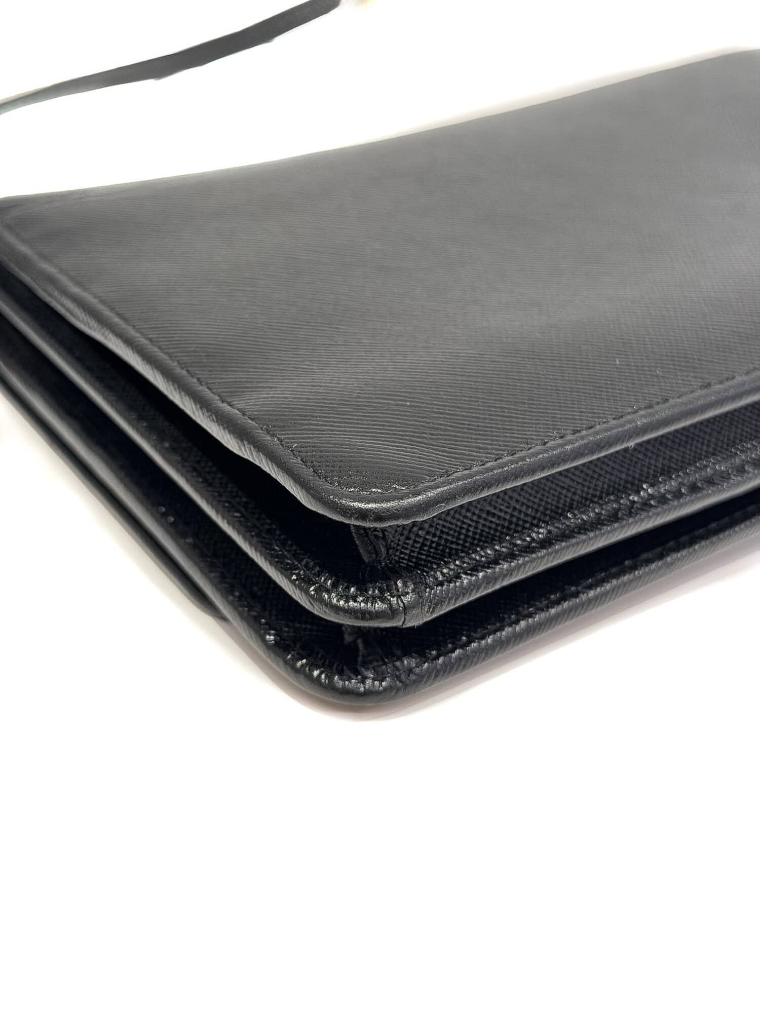 Prada Black Saffiano Leather Crossbody Bag - Image 10