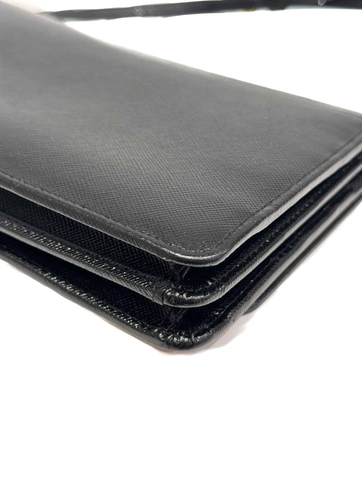 Prada Black Saffiano Leather Crossbody Bag - Image 11