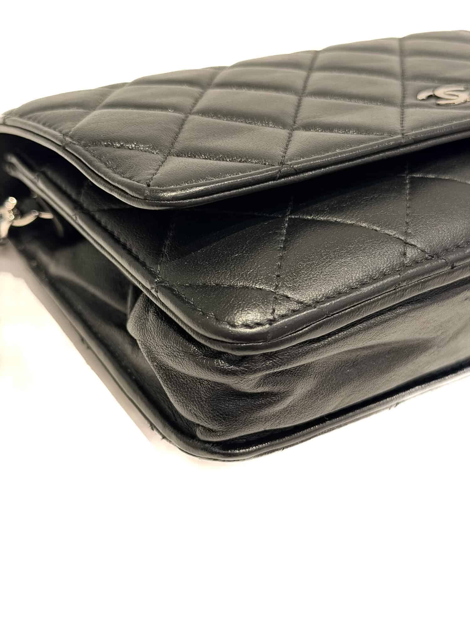 Chanel Black Wallet On Chain Timeless/Classique leather handbag - Image 8