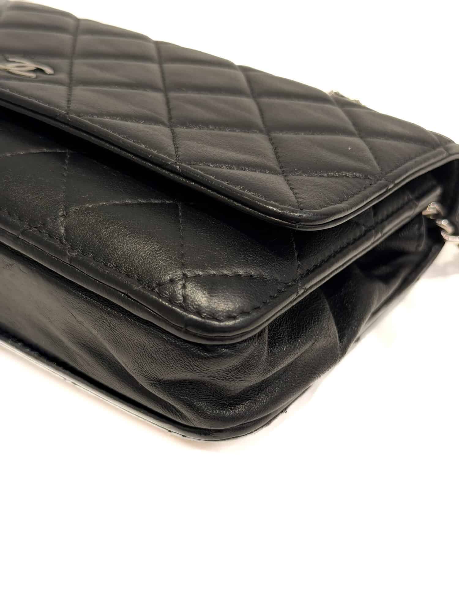 Chanel Black Wallet On Chain Timeless/Classique leather handbag - Image 9