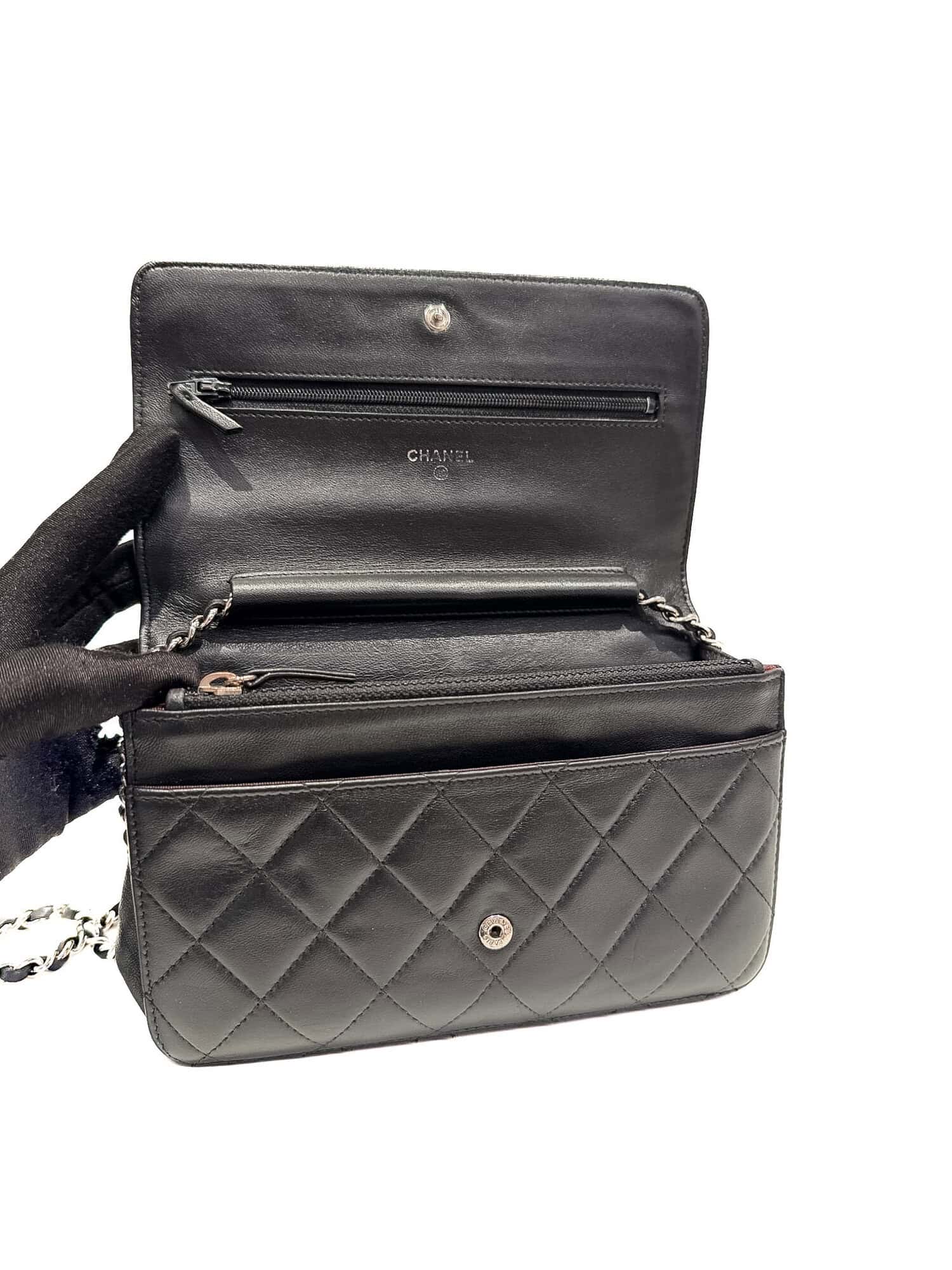 Chanel Black Wallet On Chain Timeless/Classique leather handbag - Image 12