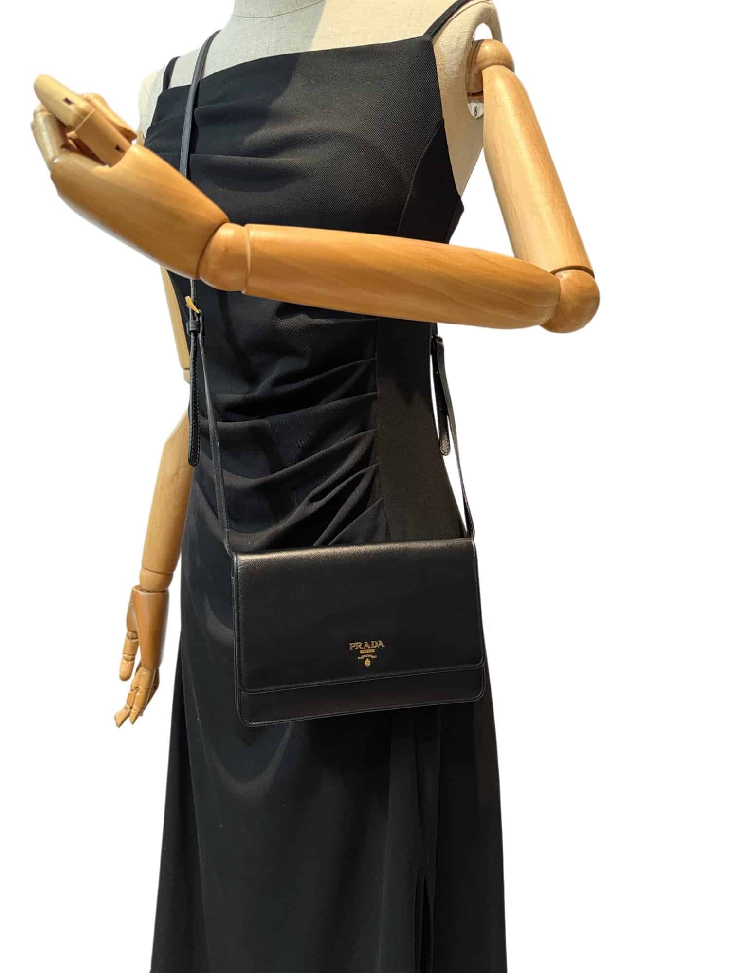 Prada Black Saffiano Leather Crossbody Bag - Image 17