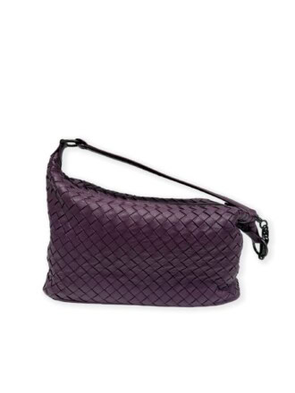Bottega Veneta Purple Intrecciato Leather Shoulder Bag