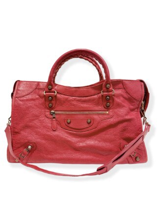 Balenciaga Red City Leather Handbag