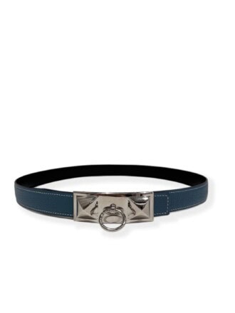 Hermès Blue Collier De Chien Leather Belt